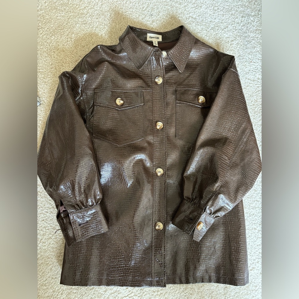 NWT Faux Snake leather coat